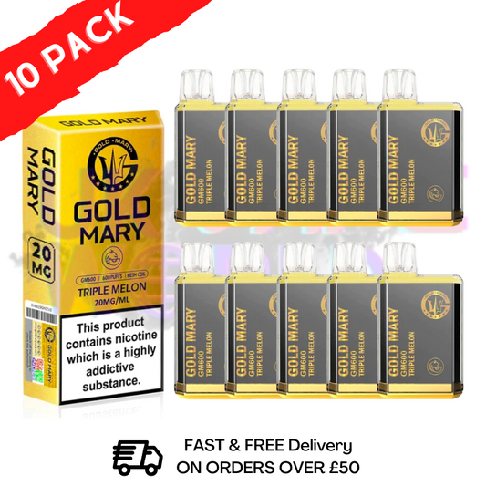 Triple Melon - Gold Mary 600Puff Schachtel mit 10 Stück