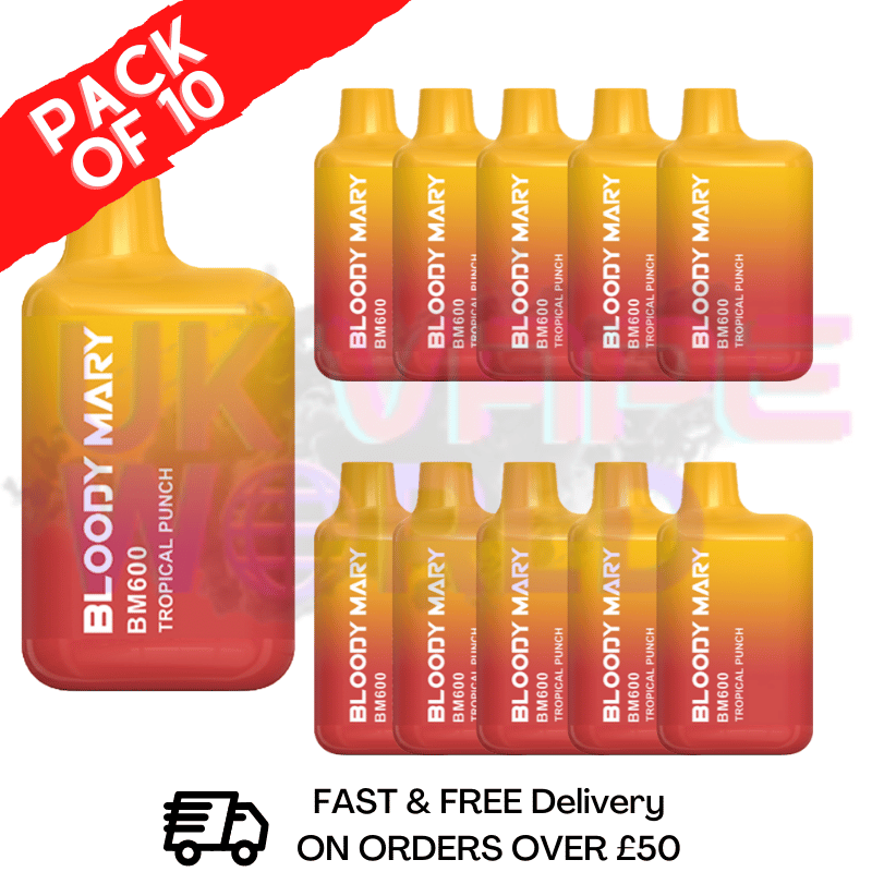 Tropical Punch – Bloody Mary (600 Puffs), 10er-Packung