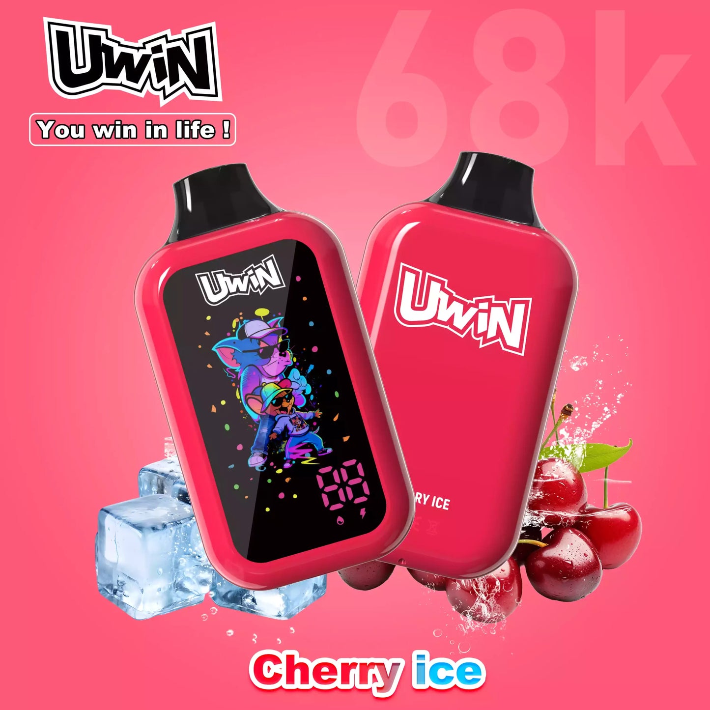 UWIN Digital Box 68K 68000 Puffs Mesh Coil Long Lasting Disposable Vape Wholesale Bulk Buy
