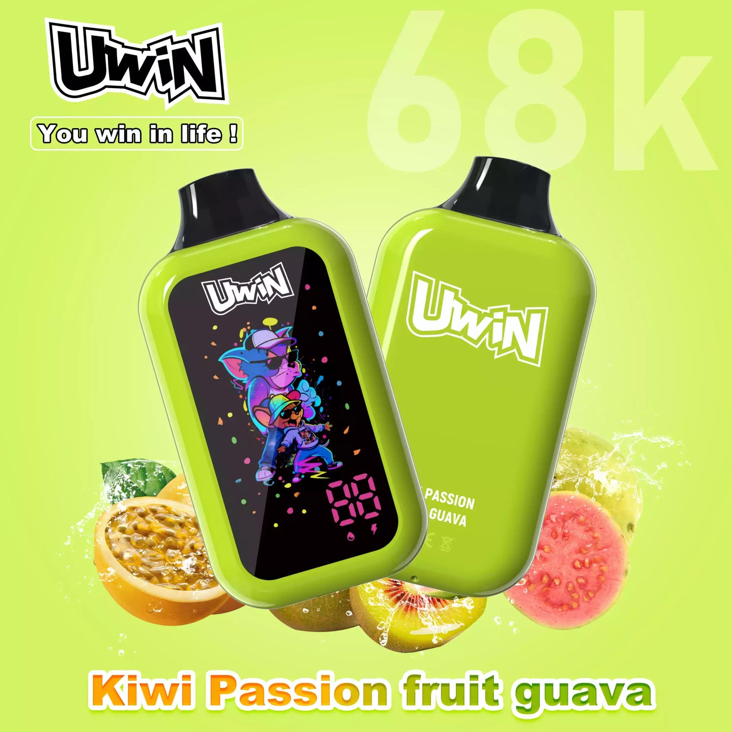 UWIN Digital Box 68K 68000 Puffs Mesh Coil Long Lasting Disposable Vape Wholesale Bulk Buy