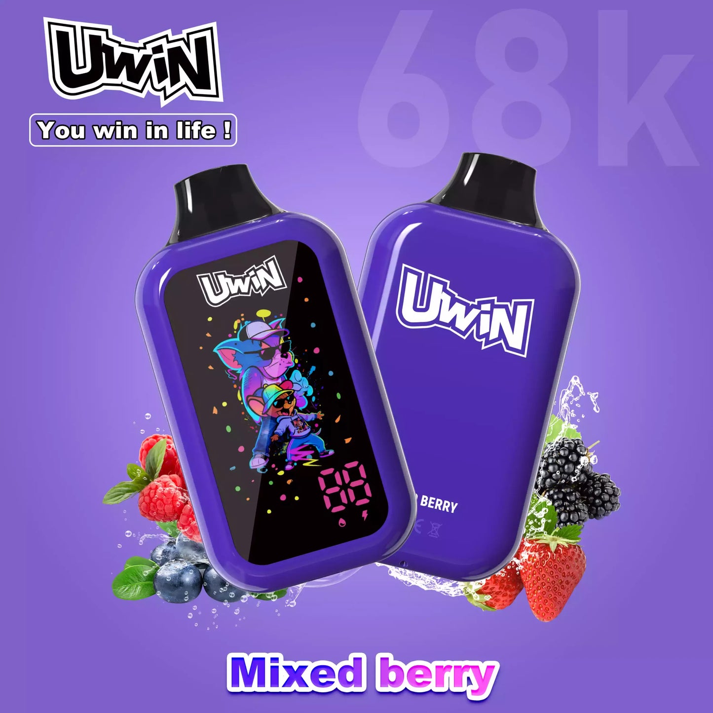 UWIN Digital Box 68K 68000 Puffs Mesh Coil Long Lasting Disposable Vape Wholesale Bulk Buy