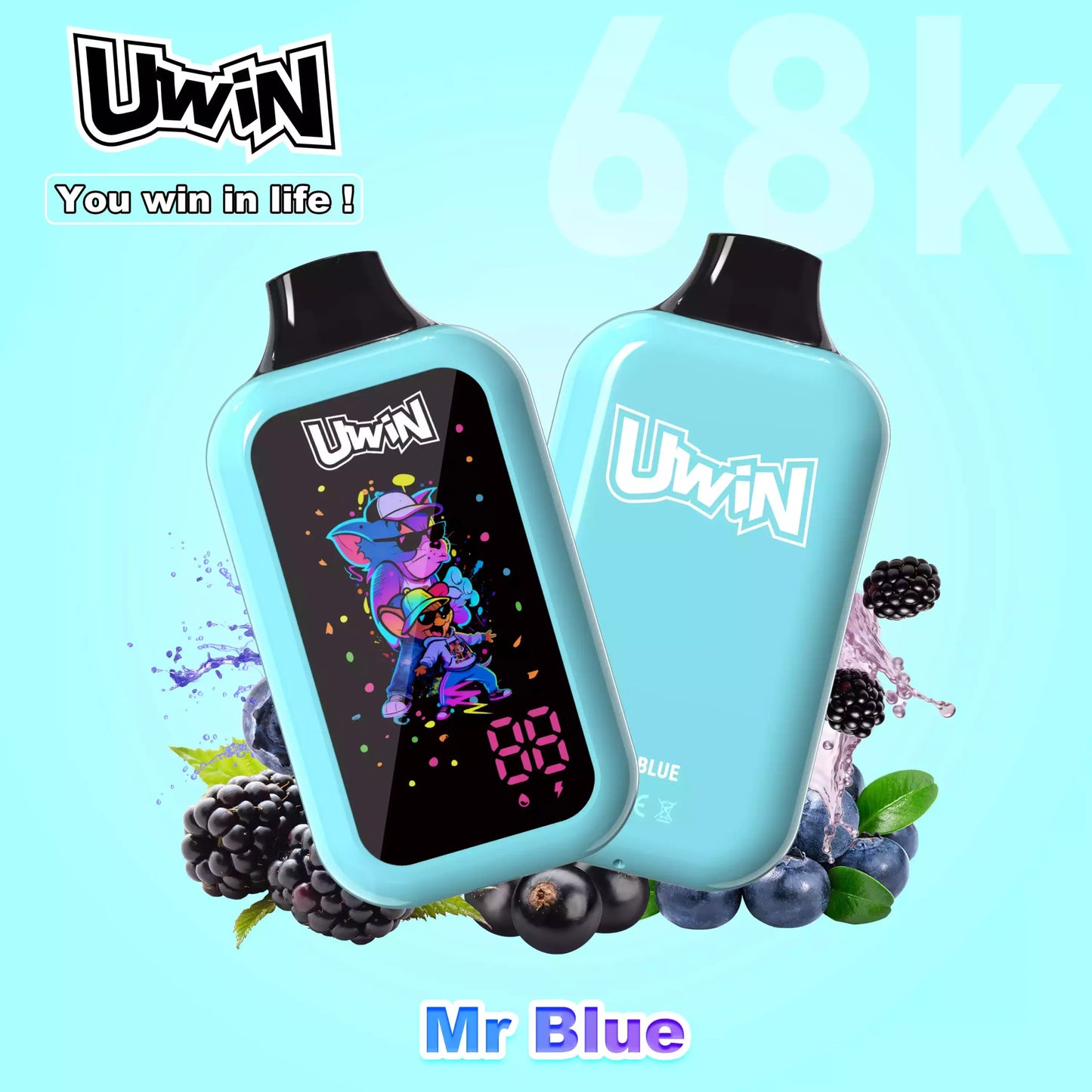 UWIN Digital Box 68K 68000 Puffs Mesh Coil Long Lasting Disposable Vape Wholesale Bulk Buy