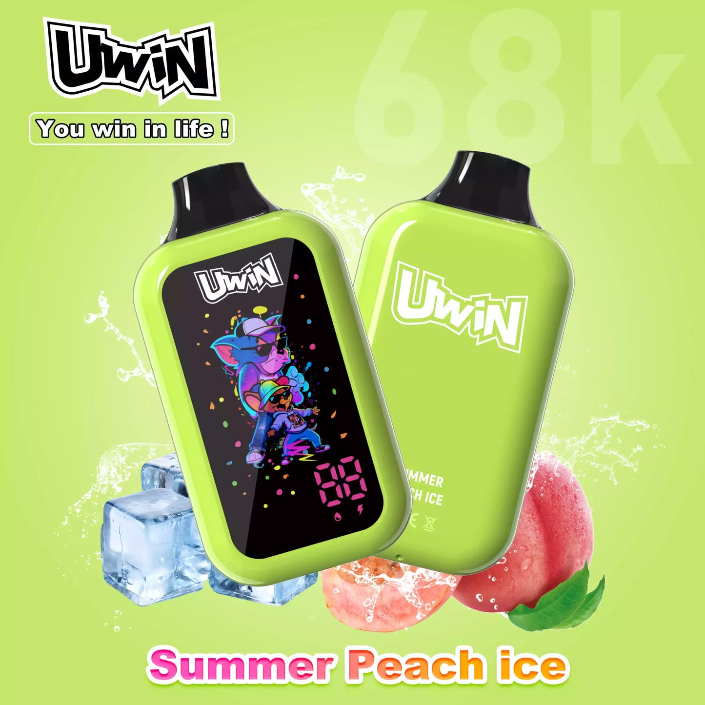 UWIN Digital Box 68K 68000 Puffs Mesh Coil Long Lasting Disposable Vape Wholesale Bulk Buy