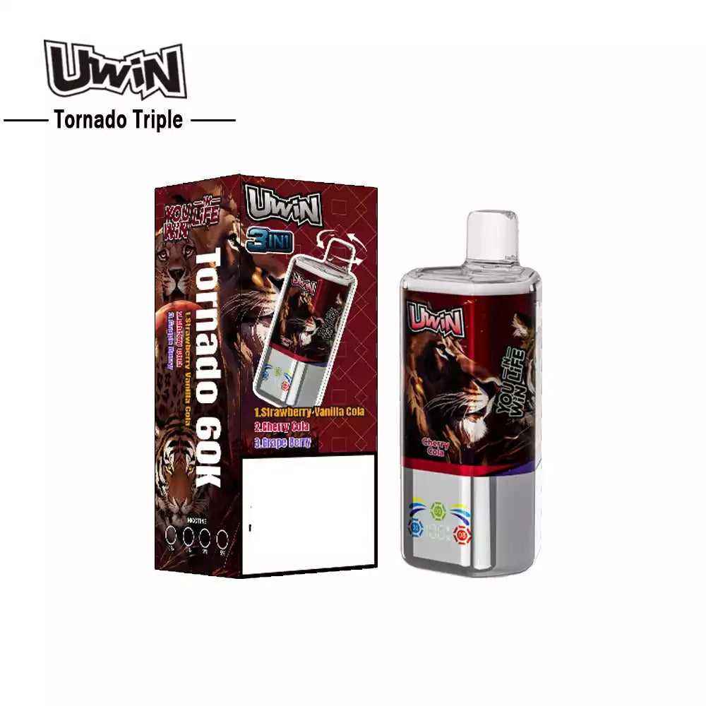 UWIN TORNADO TRIPLE 60000 Puffs 3-in-1 Tastes Bulk Buy 60K Rechargeable Disposable Vapes Wholesale