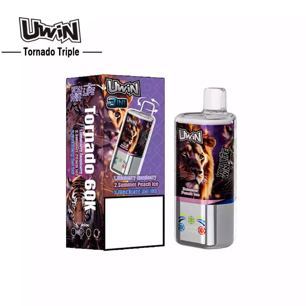 UWIN TORNADO TRIPLE 60000 Puffs 3-in-1 Tastes Bulk Buy 60K Rechargeable Disposable Vapes Wholesale