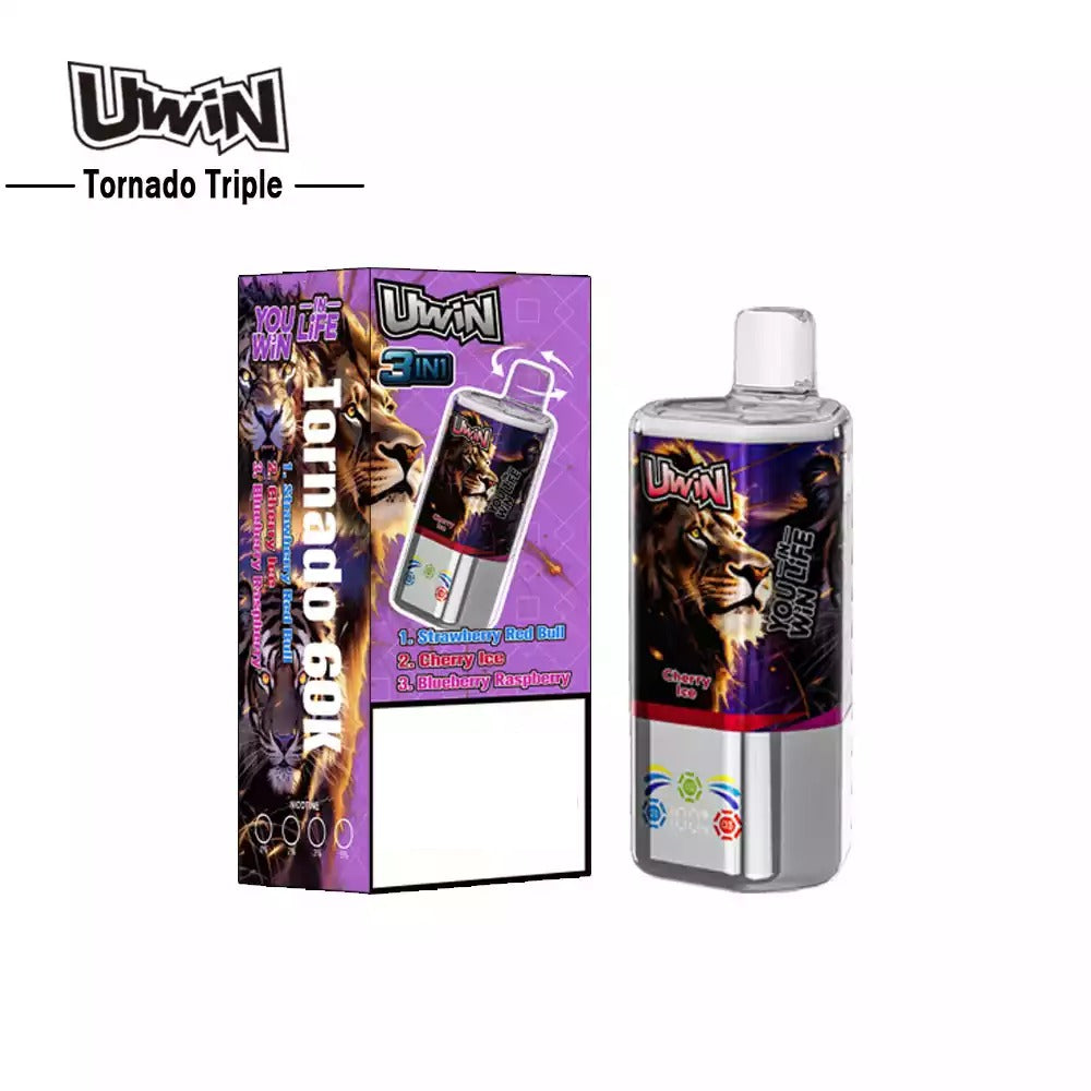 UWIN TORNADO TRIPLE 60000 Puffs 3-in-1 Tastes Bulk Buy 60K Rechargeable Disposable Vapes Wholesale