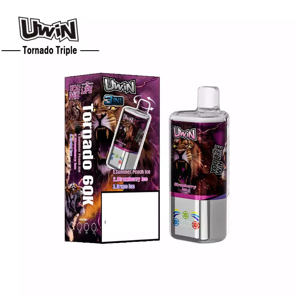 UWIN TORNADO TRIPLE 60000 Puffs 3-in-1 Tastes Bulk Buy 60K Rechargeable Disposable Vapes Wholesale