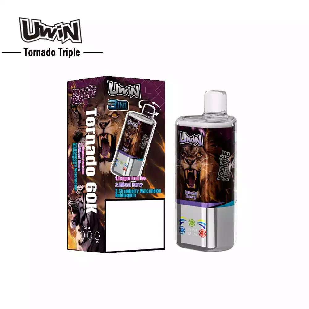 UWIN TORNADO TRIPLE 60000 Puffs 3-in-1 Tastes Bulk Buy 60K Rechargeable Disposable Vapes Wholesale
