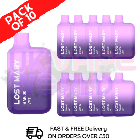 VMT (NEU) Lost Mary 600 Puff Bars, 10er-Packung, BM600 Einweg