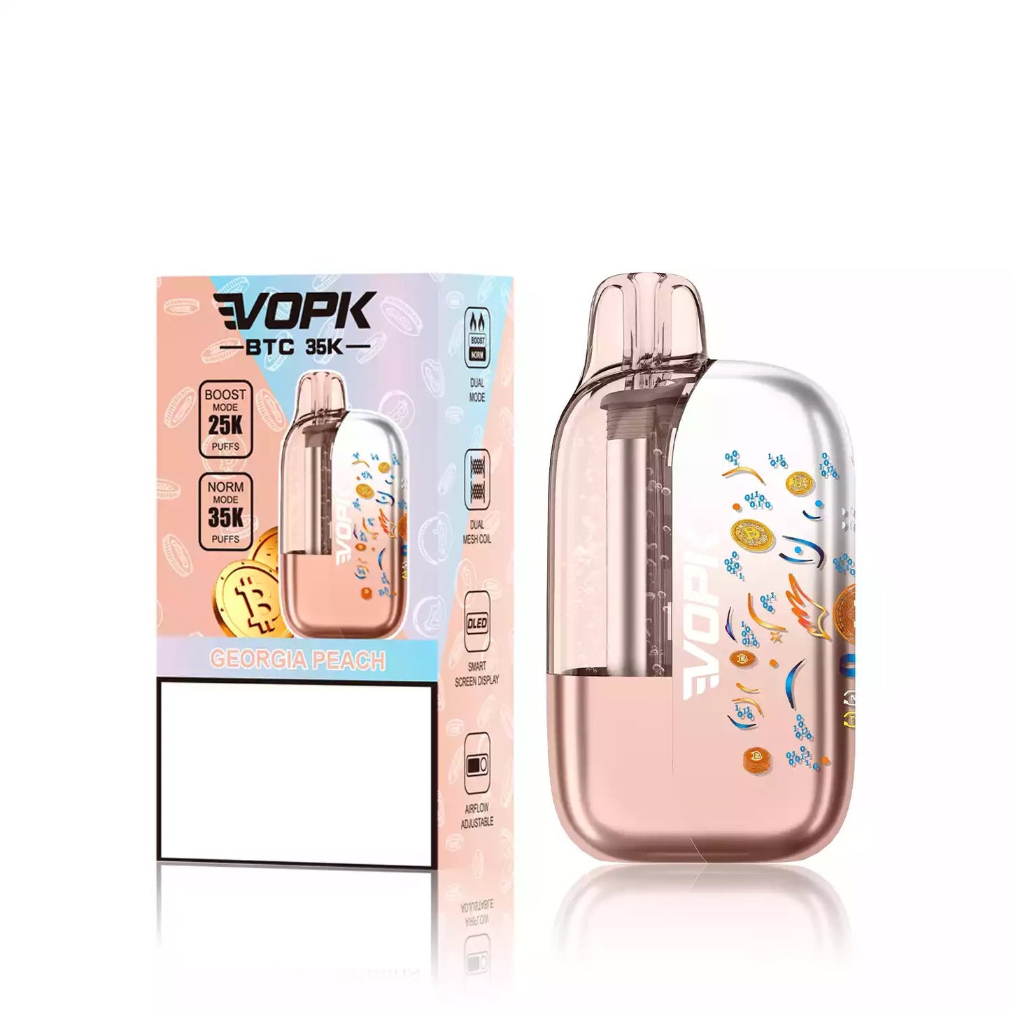 VOPK BTC 35K 35000 Puffs Dual Mesh Coil Disposable Vape Wholesale Adjustable Airflow Control