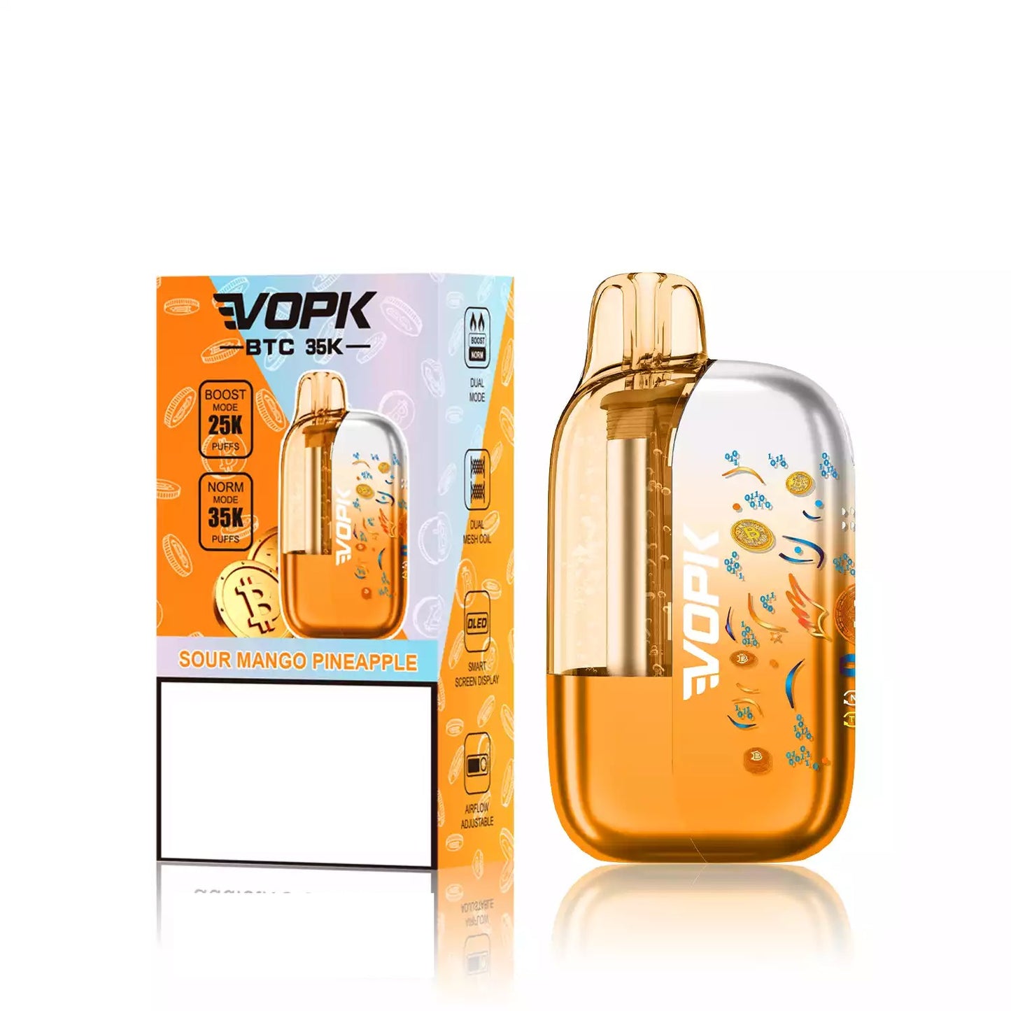 VOPK BTC 35K 35000 Puffs Dual Mesh Coil Disposable Vape Wholesale Adjustable Airflow Control