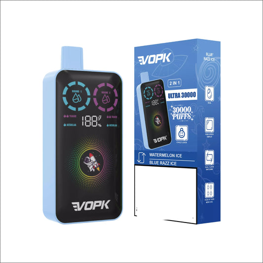 VOPK ULTRA 30000 Puffs Double Tastes Digital Screen Bulk Buy Rechargeable Disposable Vapes Wholesale