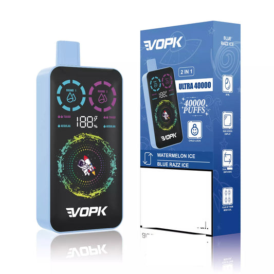 VOPK ULTRA 40000 Puffs Double Tastes Smart Screen Bulk Buy Rechargeable Disposable Vapes Wholesale