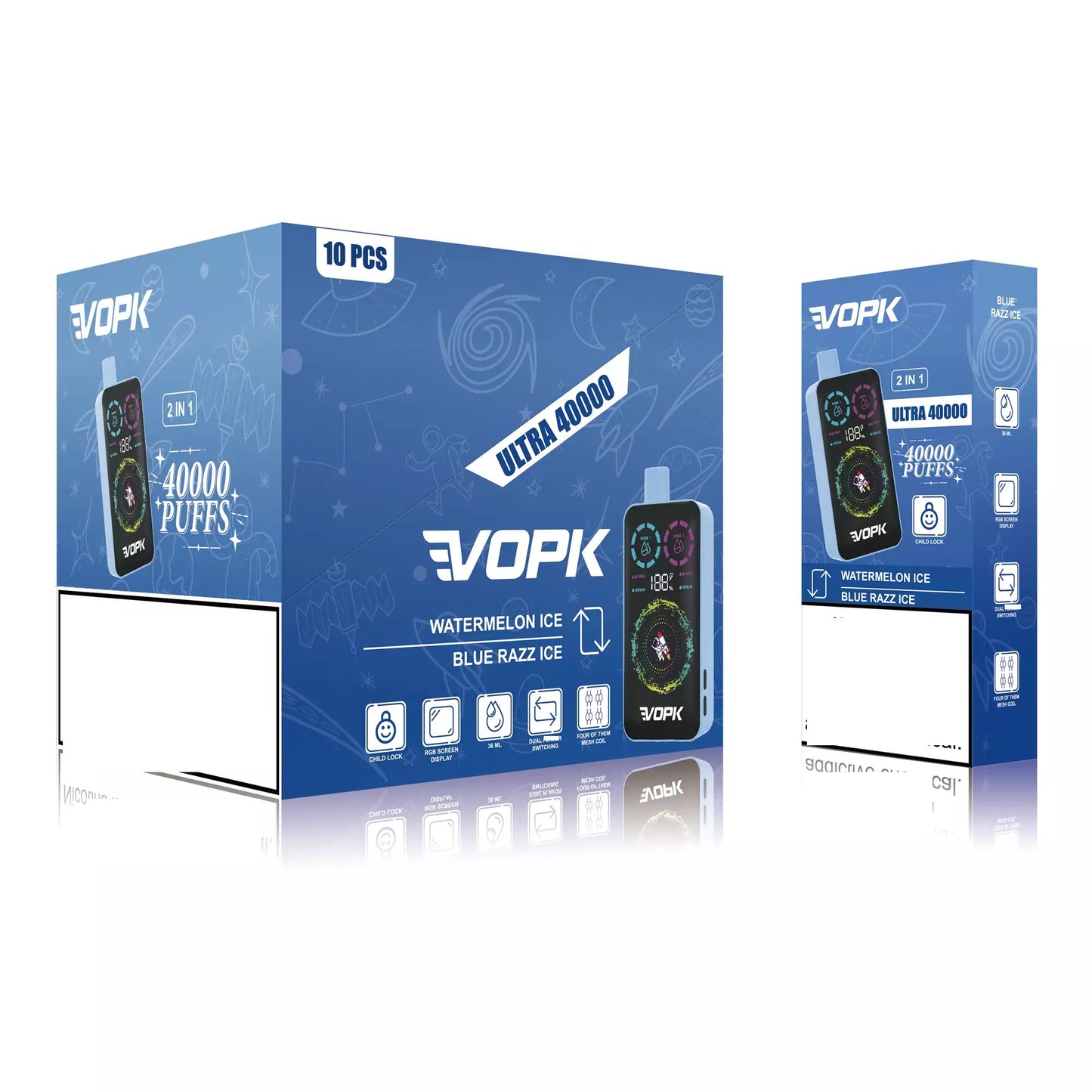 VOPK ULTRA 40000 Puffs Double Tastes Smart Screen Bulk Buy Rechargeable Disposable Vapes Wholesale