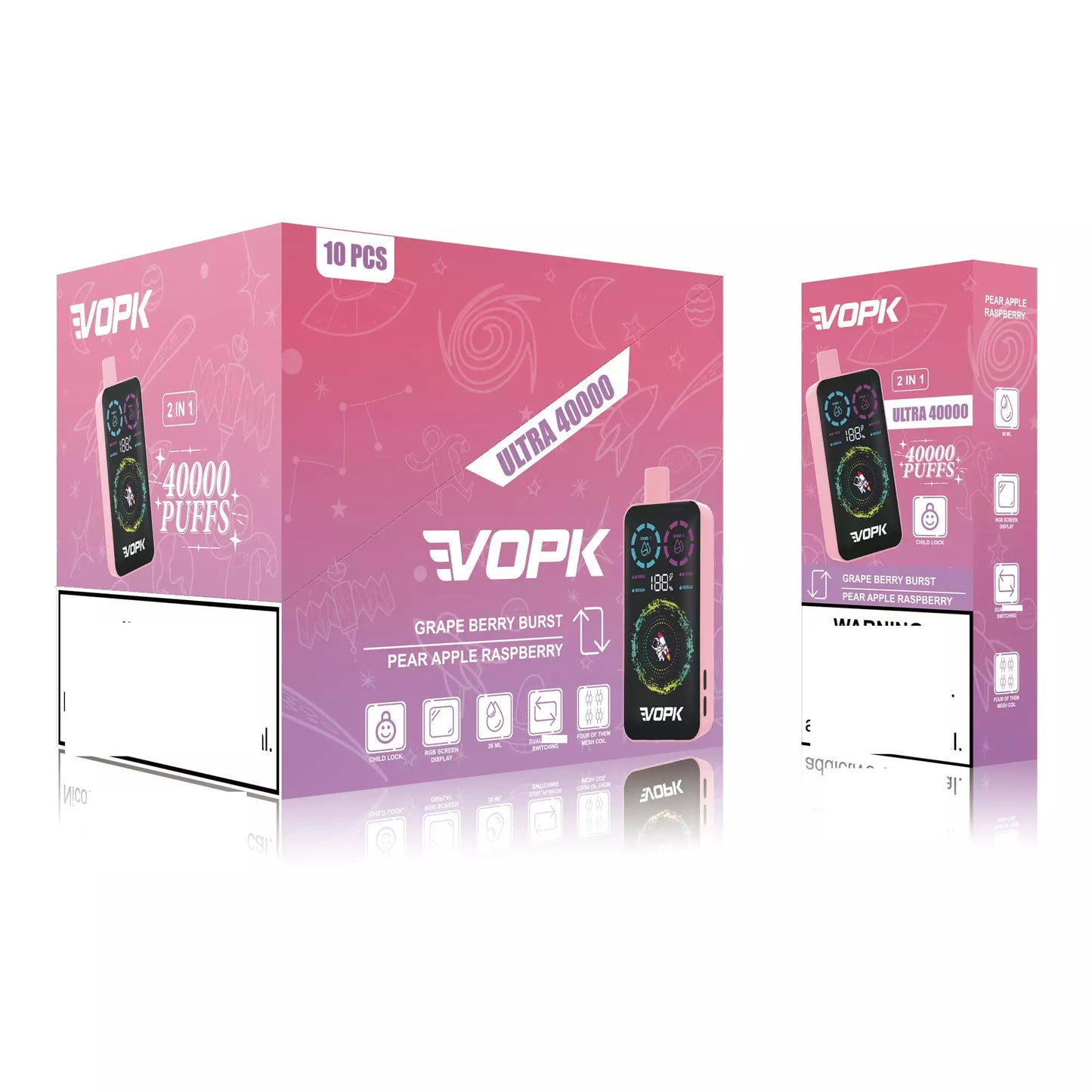 VOPK ULTRA 40000 Puffs Double Tastes Smart Screen Bulk Buy Rechargeable Disposable Vapes Wholesale