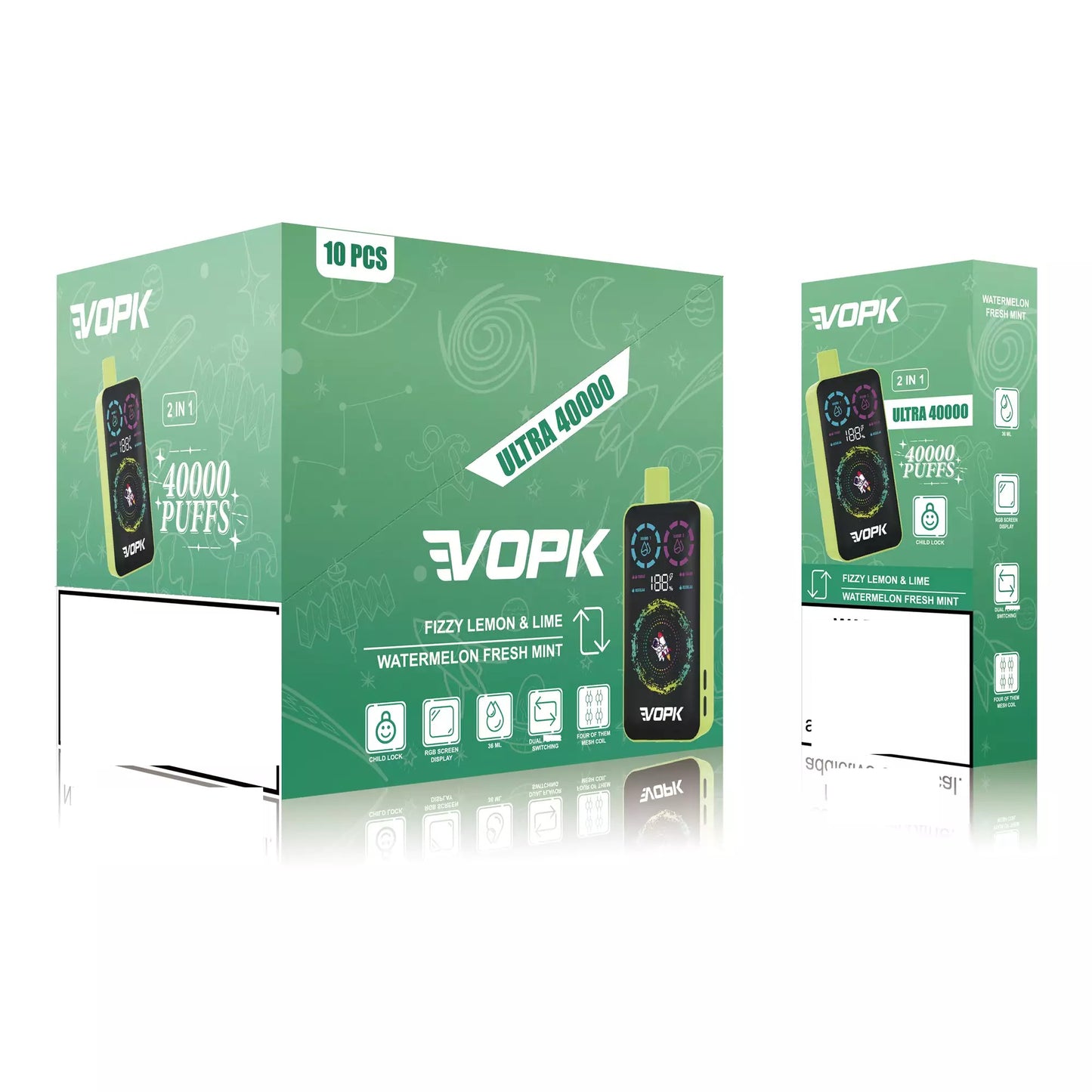 VOPK ULTRA 40000 Puffs Double Tastes Smart Screen Bulk Buy Rechargeable Disposable Vapes Wholesale