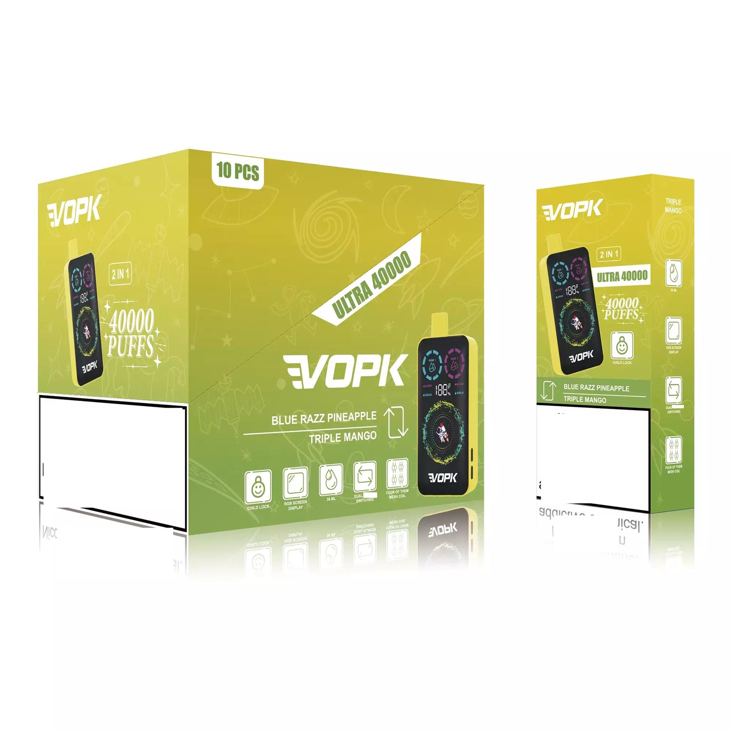 VOPK ULTRA 40000 Puffs Double Tastes Smart Screen Bulk Buy Rechargeable Disposable Vapes Wholesale