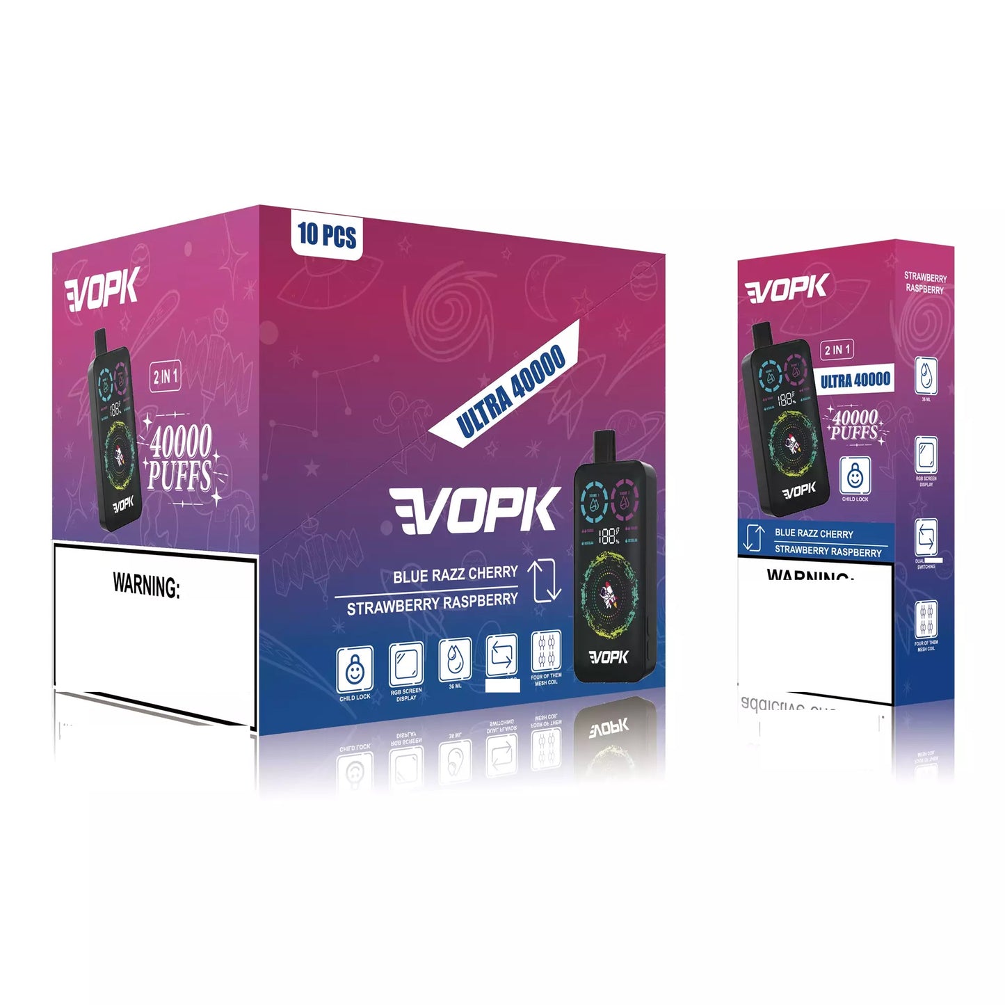 VOPK ULTRA 40000 Puffs Double Tastes Smart Screen Bulk Buy Rechargeable Disposable Vapes Wholesale