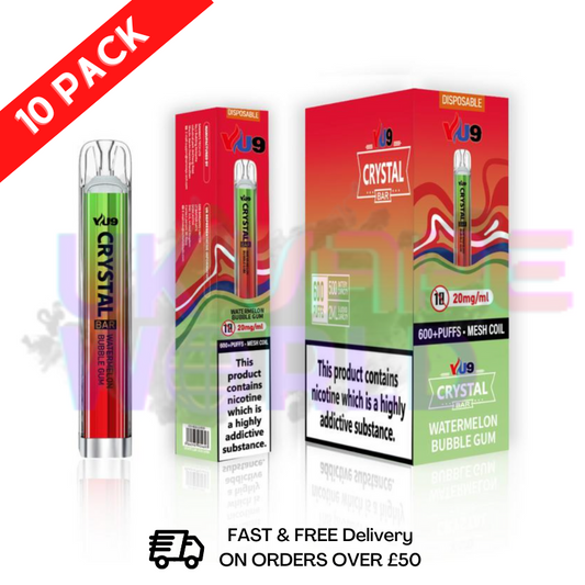 Wassermelonen-Kaugummi Crystal 600 Puffs VU9, 10er-Packung