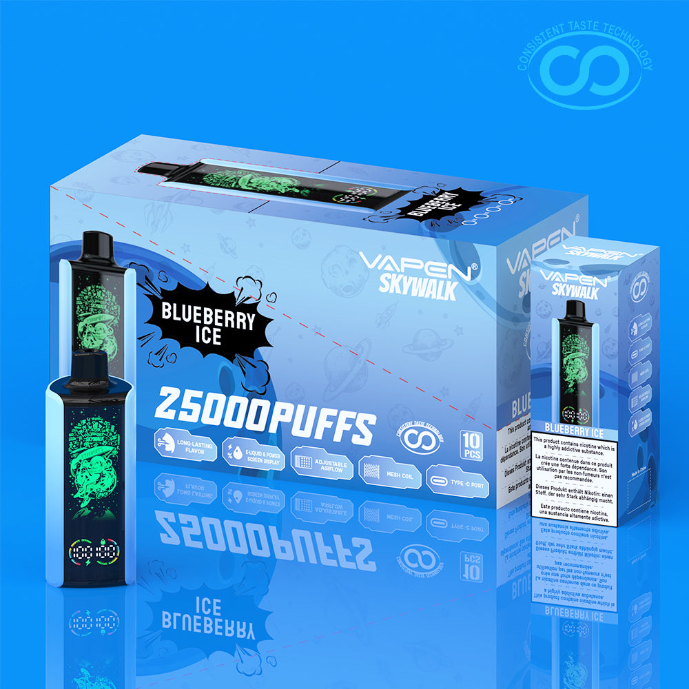 EU Newest Pulse Disposable Vape 25000 Puffs Vapen Skywalk E Cigarette Full Screen Display Smart Disposable Vaper Vapsolo Super RazzBar Razz Bar 15000 15K Puff Updated