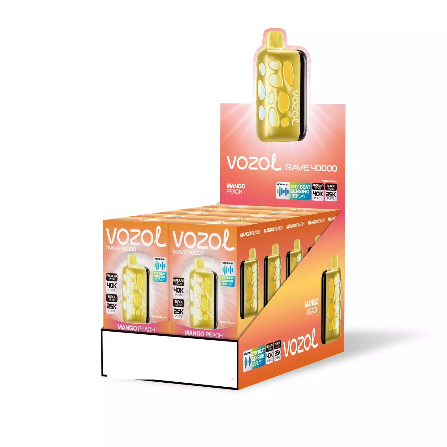 VOZOL RAVE 40000 Puffs Dual Mesh Dual Mode Digital Display Bulk Buy 40K Rechargeable Disposable Vapes Wholesale