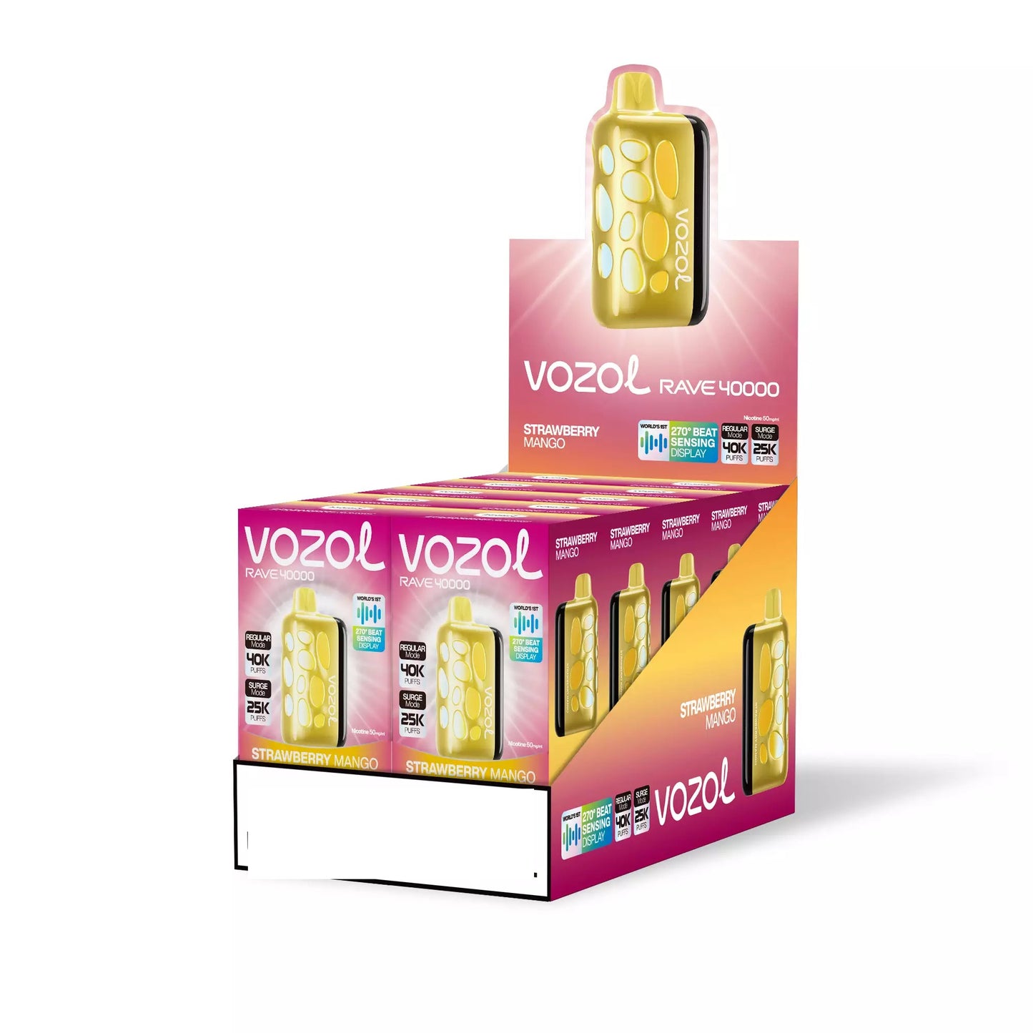 VOZOL RAVE 40000 Puffs Dual Mesh Dual Mode Digital Display Bulk Buy 40K Rechargeable Disposable Vapes Wholesale