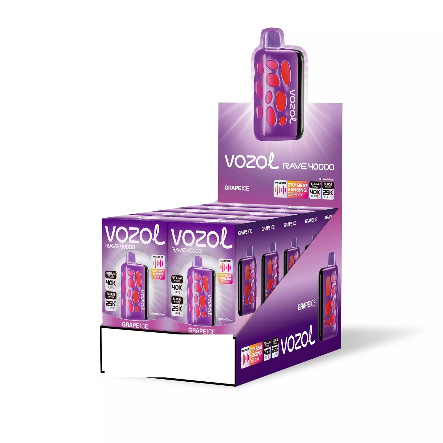 VOZOL RAVE 40000 Puffs Dual Mesh Dual Mode Digital Display Bulk Buy 40K Rechargeable Disposable Vapes Wholesale