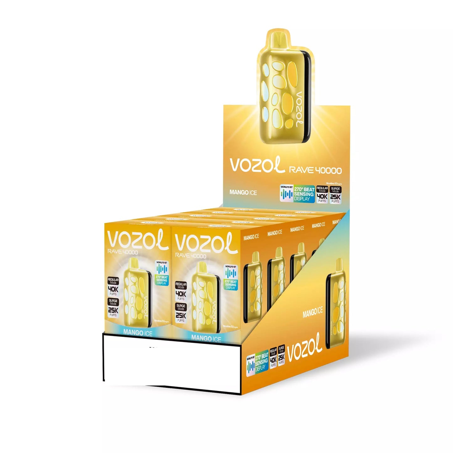VOZOL RAVE 40000 Puffs Dual Mesh Dual Mode Digital Display Bulk Buy 40K Rechargeable Disposable Vapes Wholesale