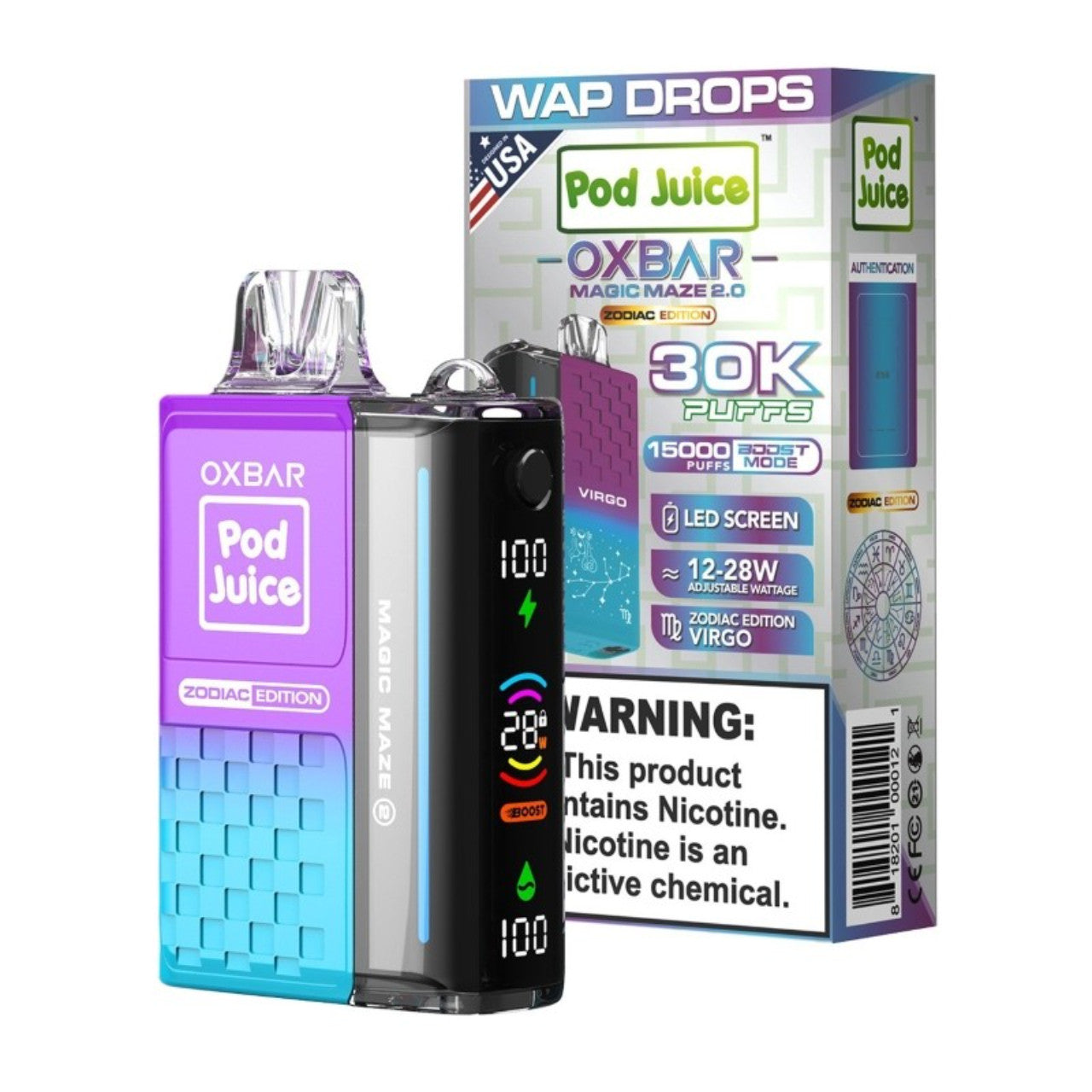 WAP Drops Oxbar Magic Maze 2.0 Pod Juice 30K