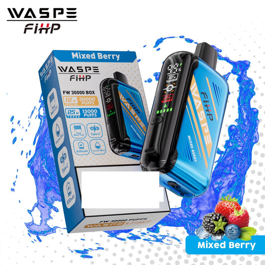 WASPE FIHP 30000 Puffs Dual Mesh LED Display Bulk Buy Rechargeable Disposable Vapes Wholesale