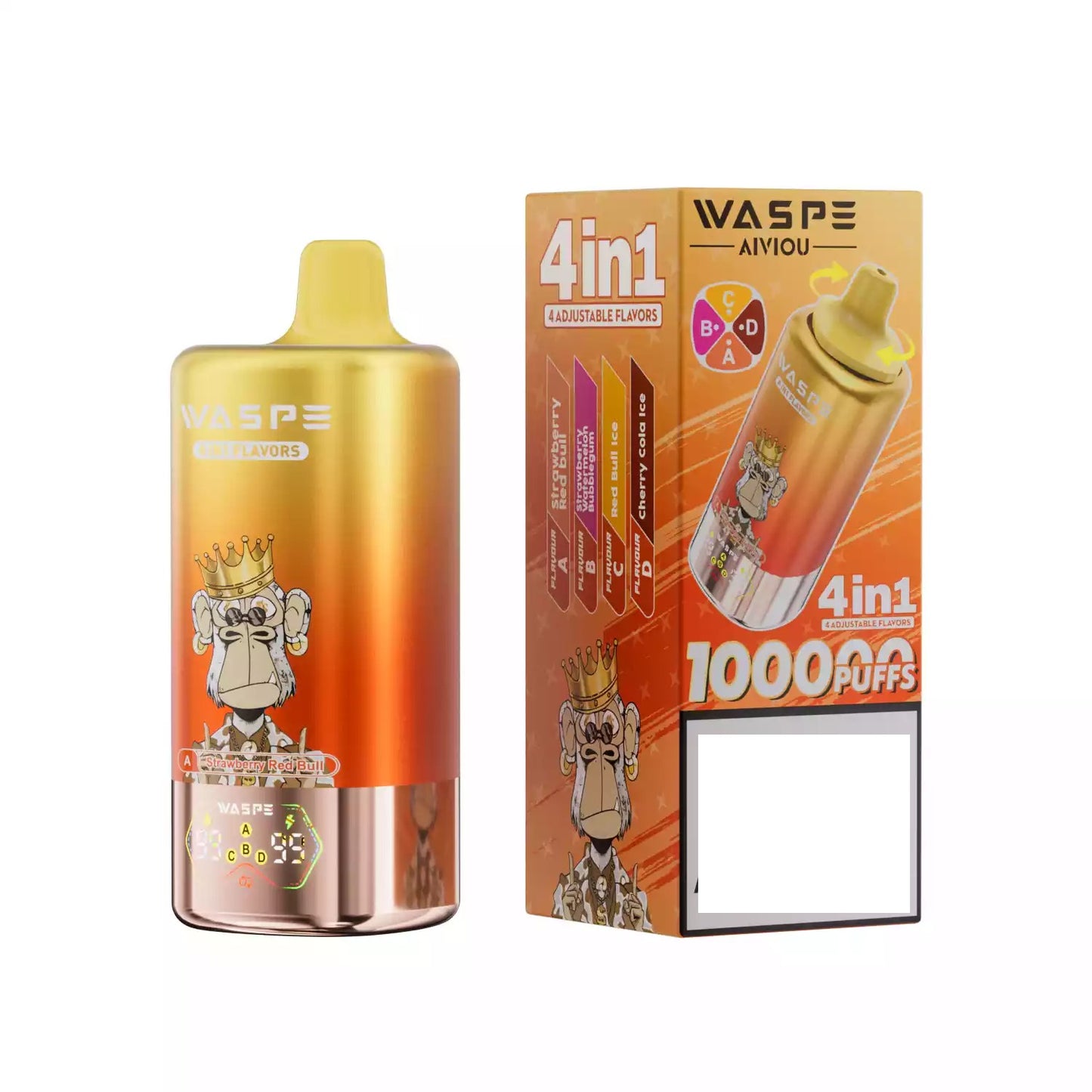 WASPE 4-in-1 Tastes 100000 Puffs Bulk Buy 100K Rechargeable Disposable Vapes Wholesale