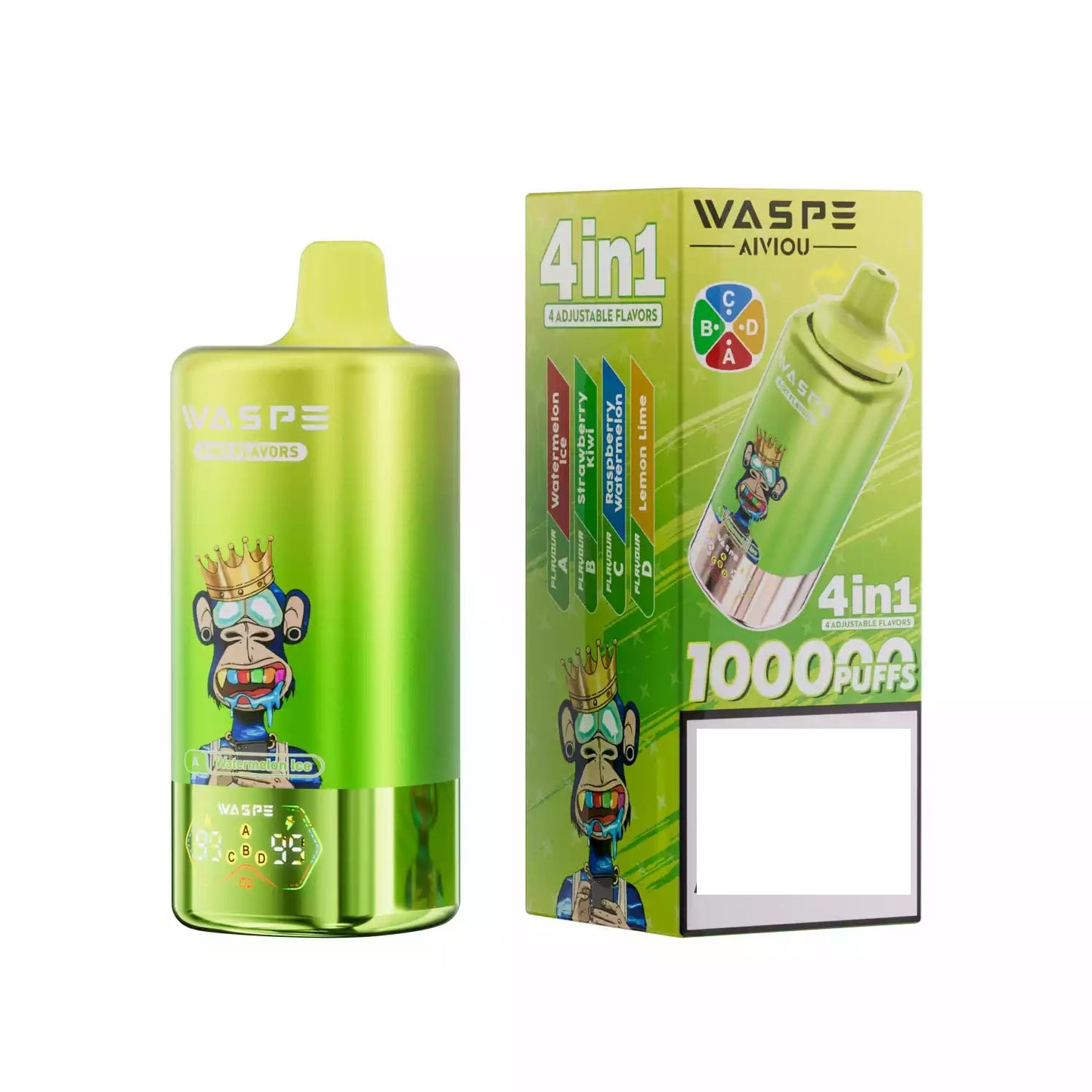 WASPE 4-in-1 Tastes 100000 Puffs Bulk Buy 100K Rechargeable Disposable Vapes Wholesale