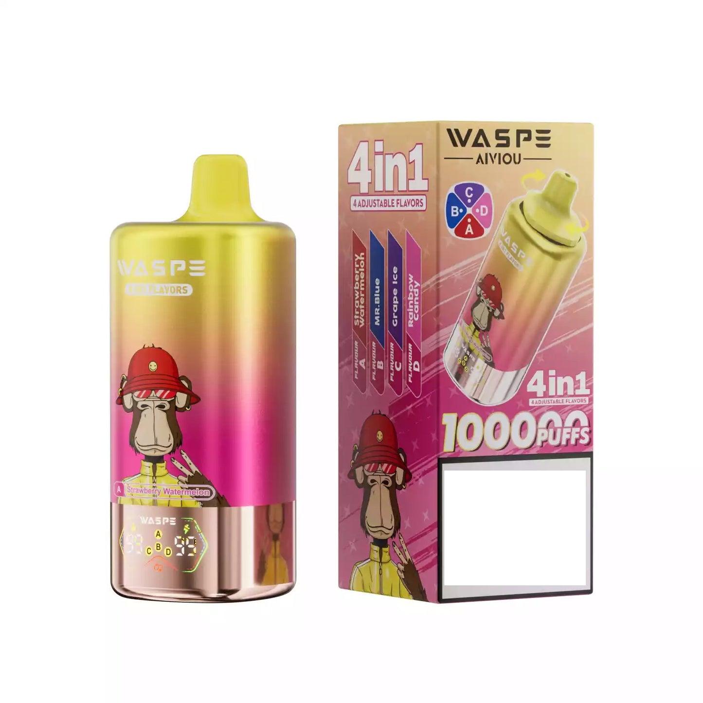 WASPE 4-in-1 Tastes 100000 Puffs Bulk Buy 100K Rechargeable Disposable Vapes Wholesale