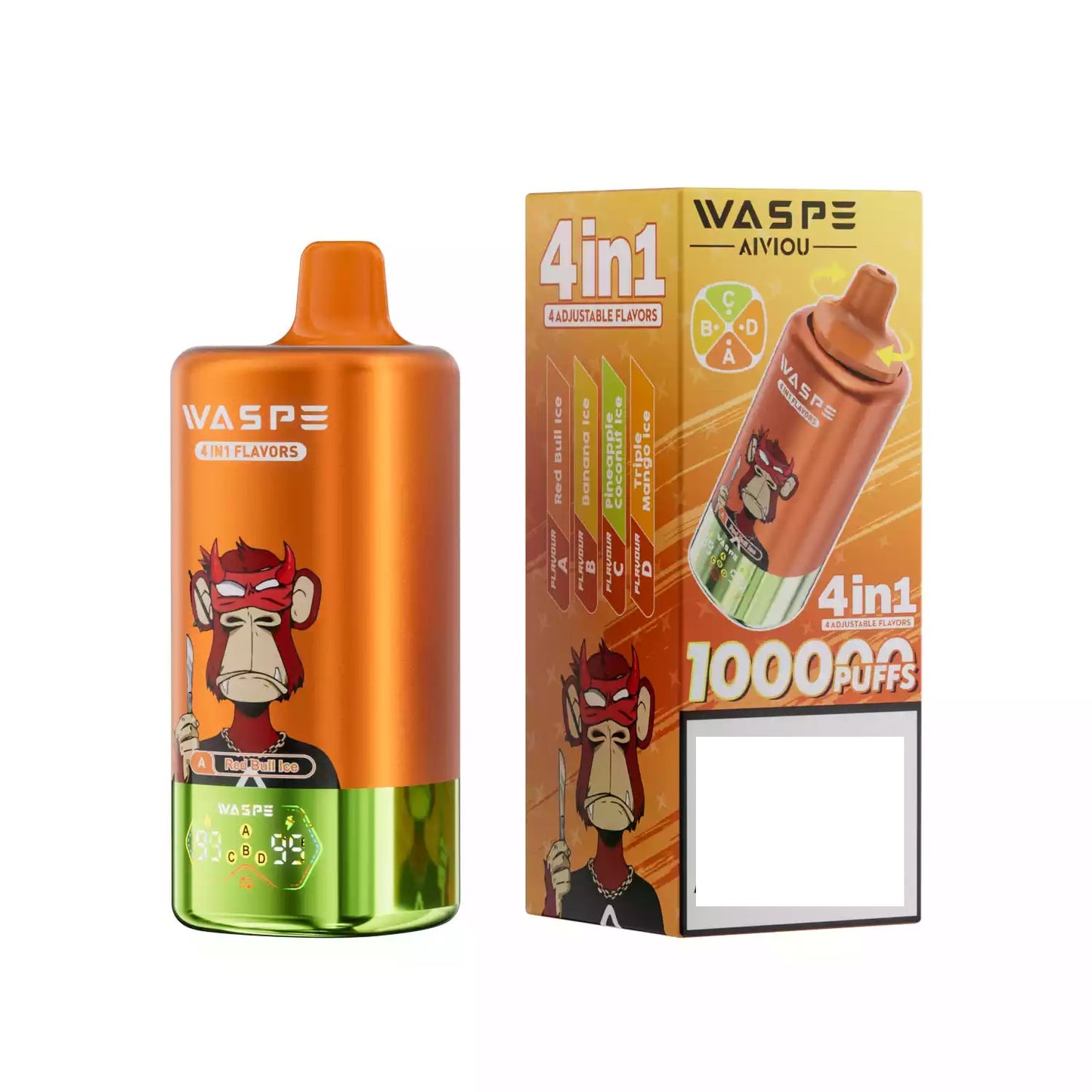 WASPE 4-in-1 Tastes 100000 Puffs Bulk Buy 100K Rechargeable Disposable Vapes Wholesale