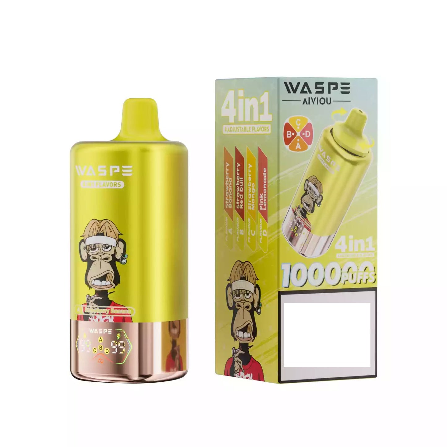 WASPE 4-in-1 Tastes 100000 Puffs Bulk Buy 100K Rechargeable Disposable Vapes Wholesale
