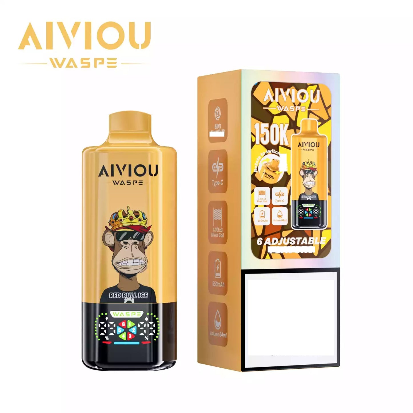 WASPE AIVIOU 150000 Puffs Six Tastes Bulk Buy Rechargeable Disposable Vapes Wholesale