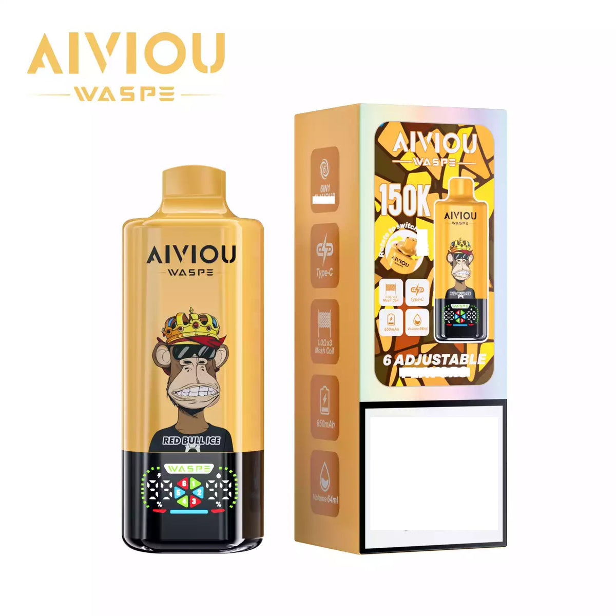 WASPE AIVIOU 150000 Puffs Six Tastes Bulk Buy Rechargeable Disposable Vapes Wholesale