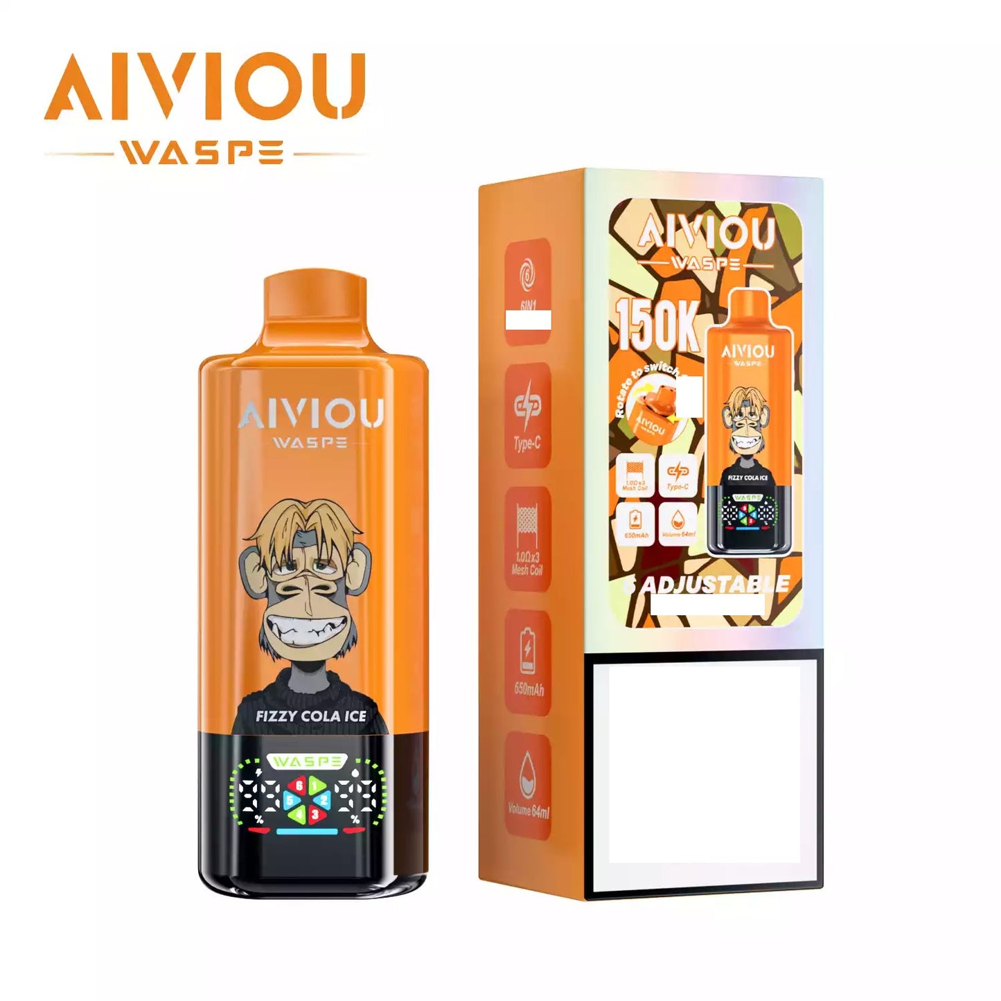 WASPE AIVIOU 150000 Puffs Six Tastes Bulk Buy Rechargeable Disposable Vapes Wholesale