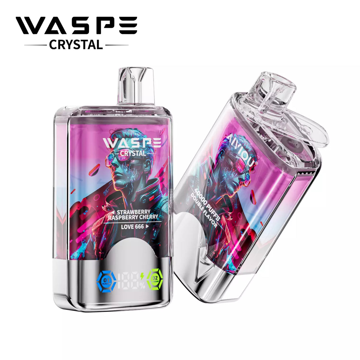 WASPE Crystal 40000 Puffs Double Taste Disposable Vapes Wholesale
