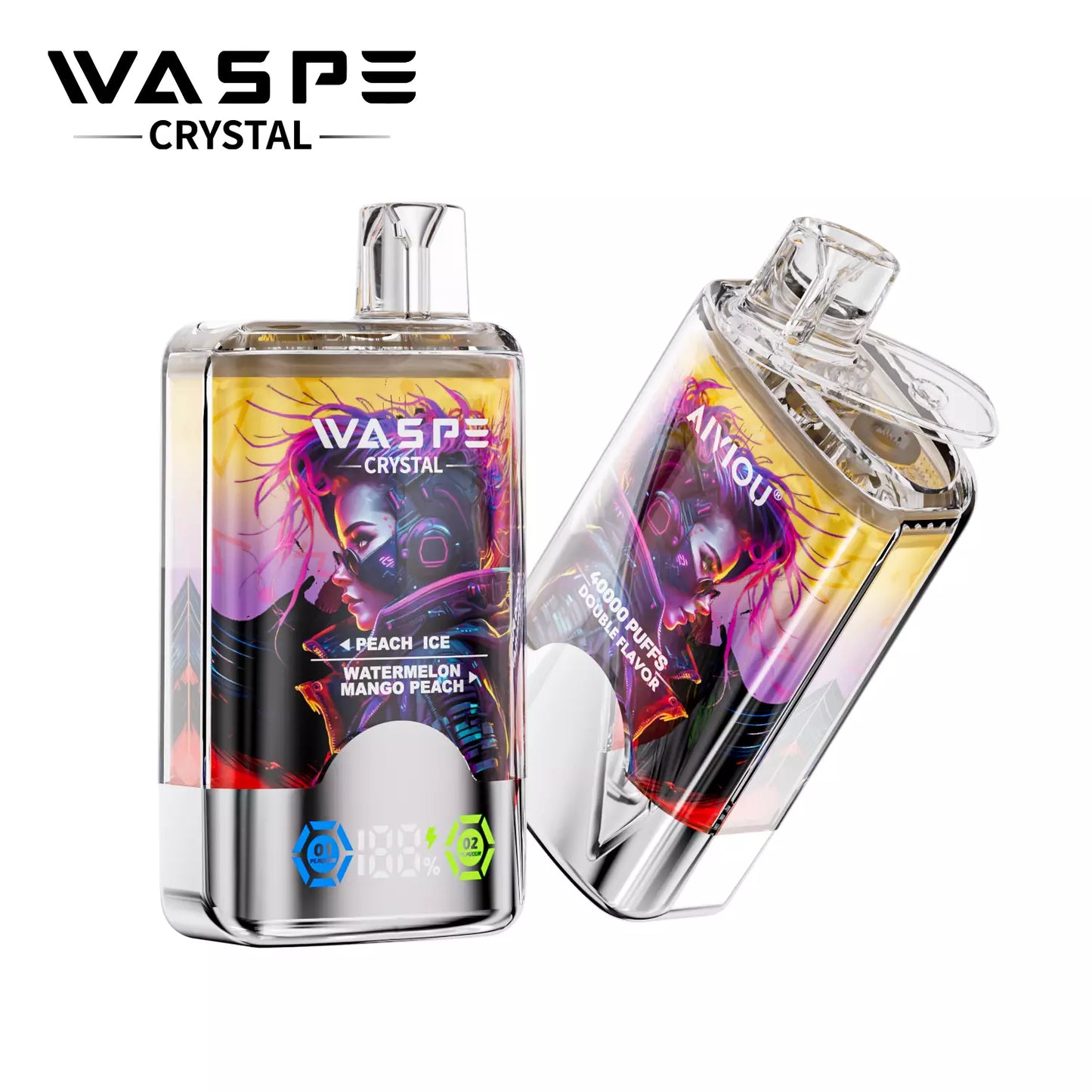 WASPE Crystal 40000 Puffs Double Taste Disposable Vapes Wholesale