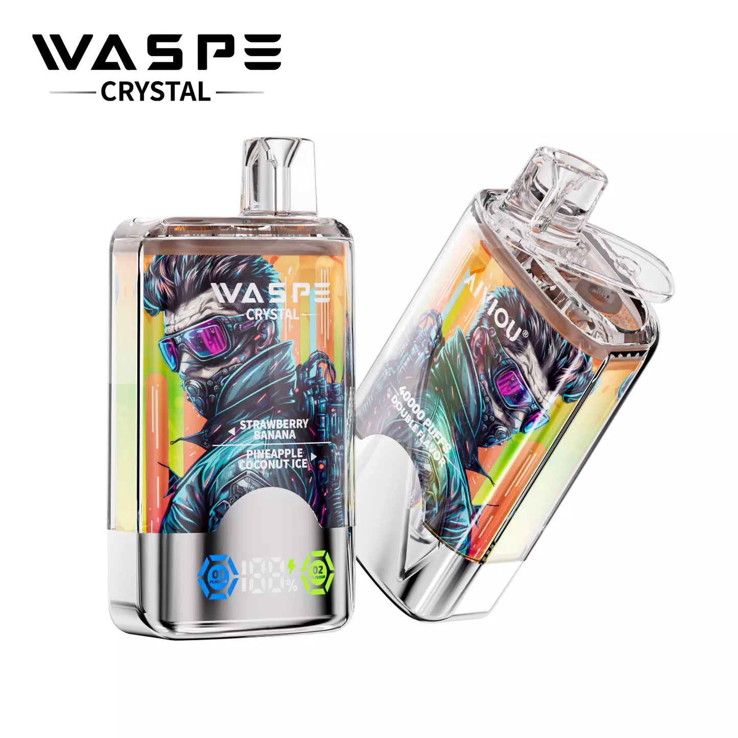 WASPE Crystal 40000 Puffs Double Taste Disposable Vapes Wholesale