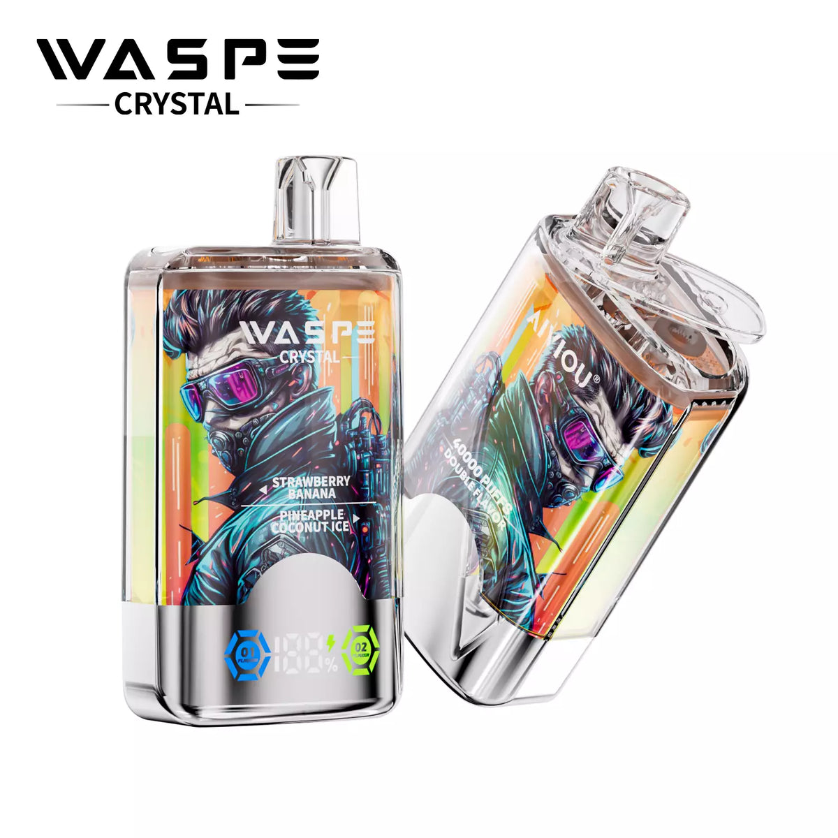 WASPE Crystal 40000 Puffs Double Taste Disposable Vapes Wholesale