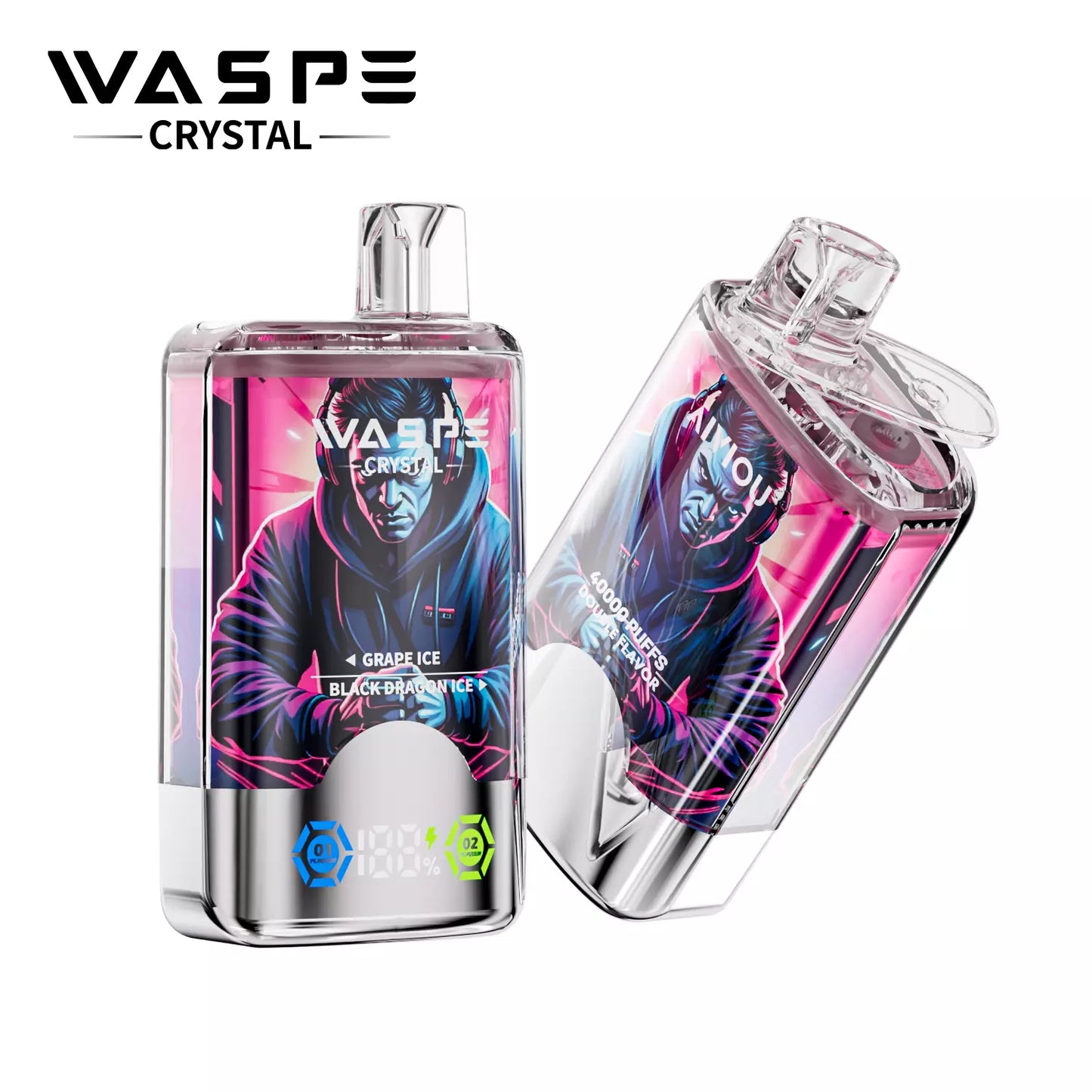 WASPE Crystal 40000 Puffs Double Taste Disposable Vapes Wholesale