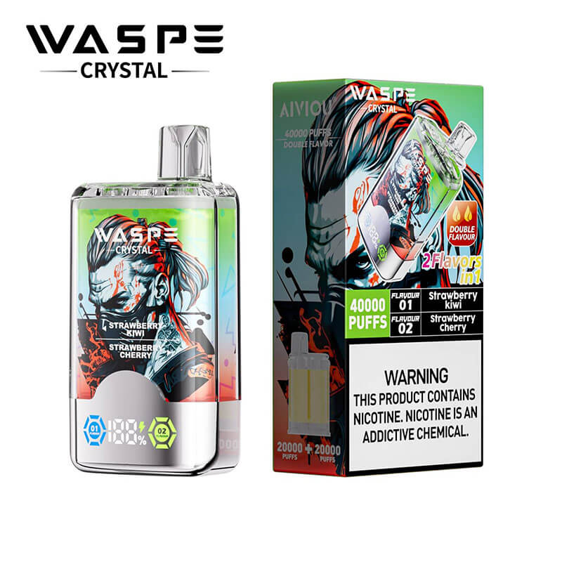 WASPE Crystal 40000 Puffs Vape - 32ml E-liquid, 0%-5% Nicotine, 12 Dual Flavors