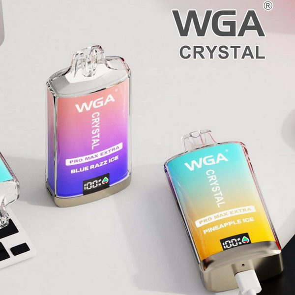 WGA Crystal Pro Max Extra 15000 Vape Rechargeable-650mAh Battery, Multiple Nicotine 9 Flavors