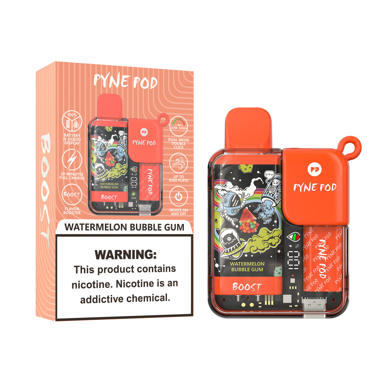 Watermelon Bubble Gum Pyne Pod Boost 8500