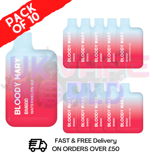 Wassermelonen-Eis – Bloody Mary 600 Puffs, 10er-Packung