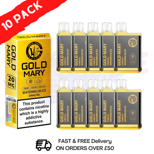Wassermeloneneis – Gold Mary 600 Puffs, 10er-Packung