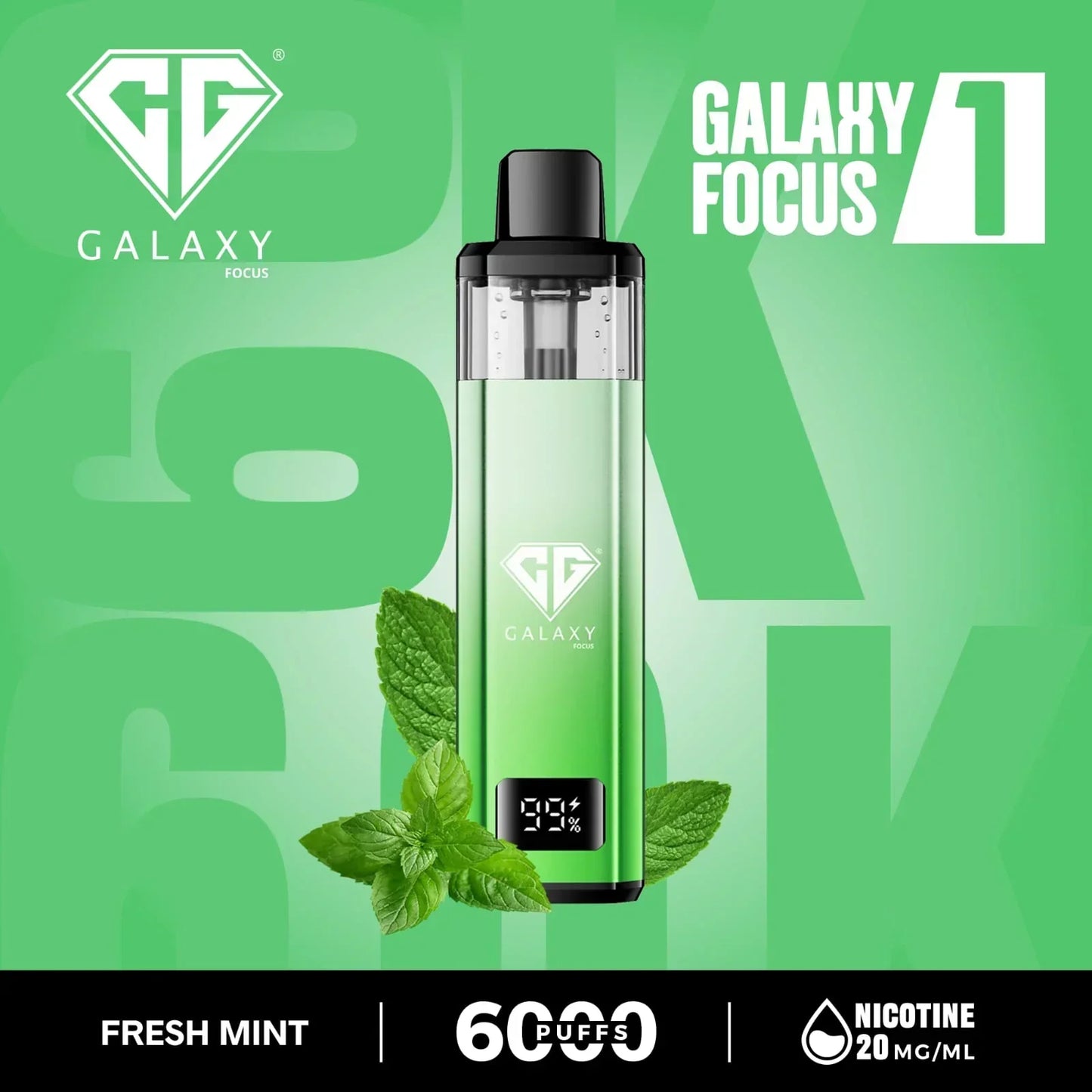 Galaxy Focus 1 6k Puffs Prefilled Pod Kit- Box of 5