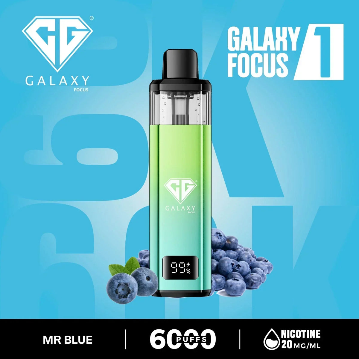 Galaxy Focus 1 6k Puffs Prefilled Pod Kit- Box of 5